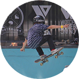 Young skater in mid-air