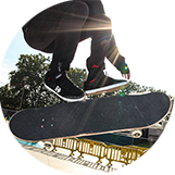 Skateboard in mid-air